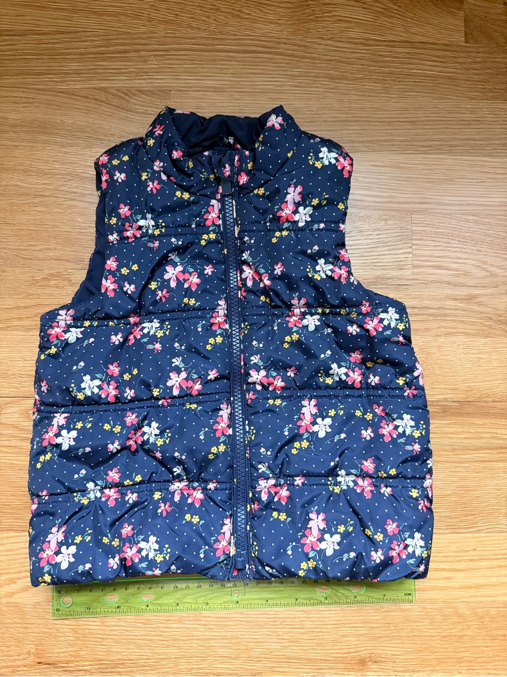 Baby Gap Navy Floral Puffer Vest (3T)